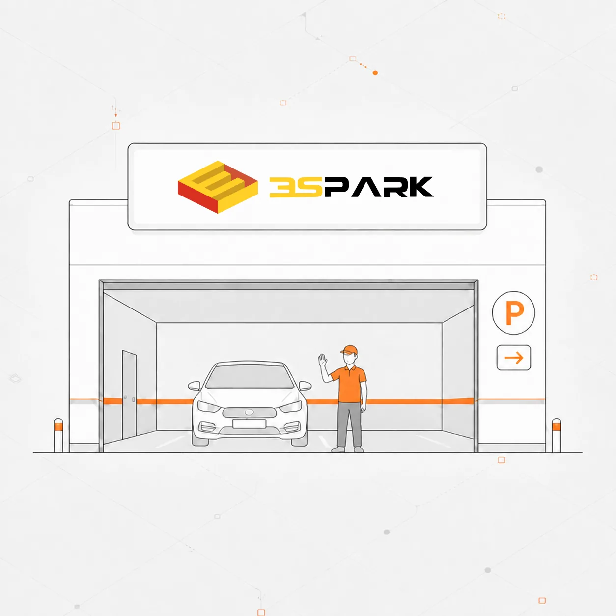Estacionamiento configurado con 3Spark